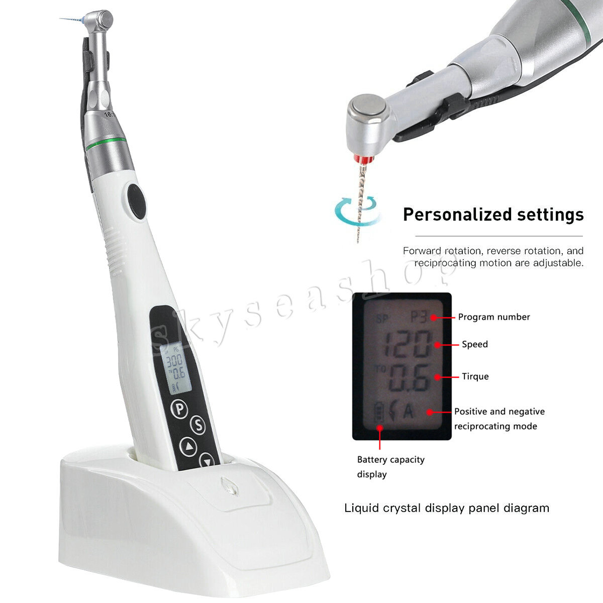 LED Dental Endo Motor 16:1 Contra Angle Root Canal Treatment Y-smart /NITI Files
