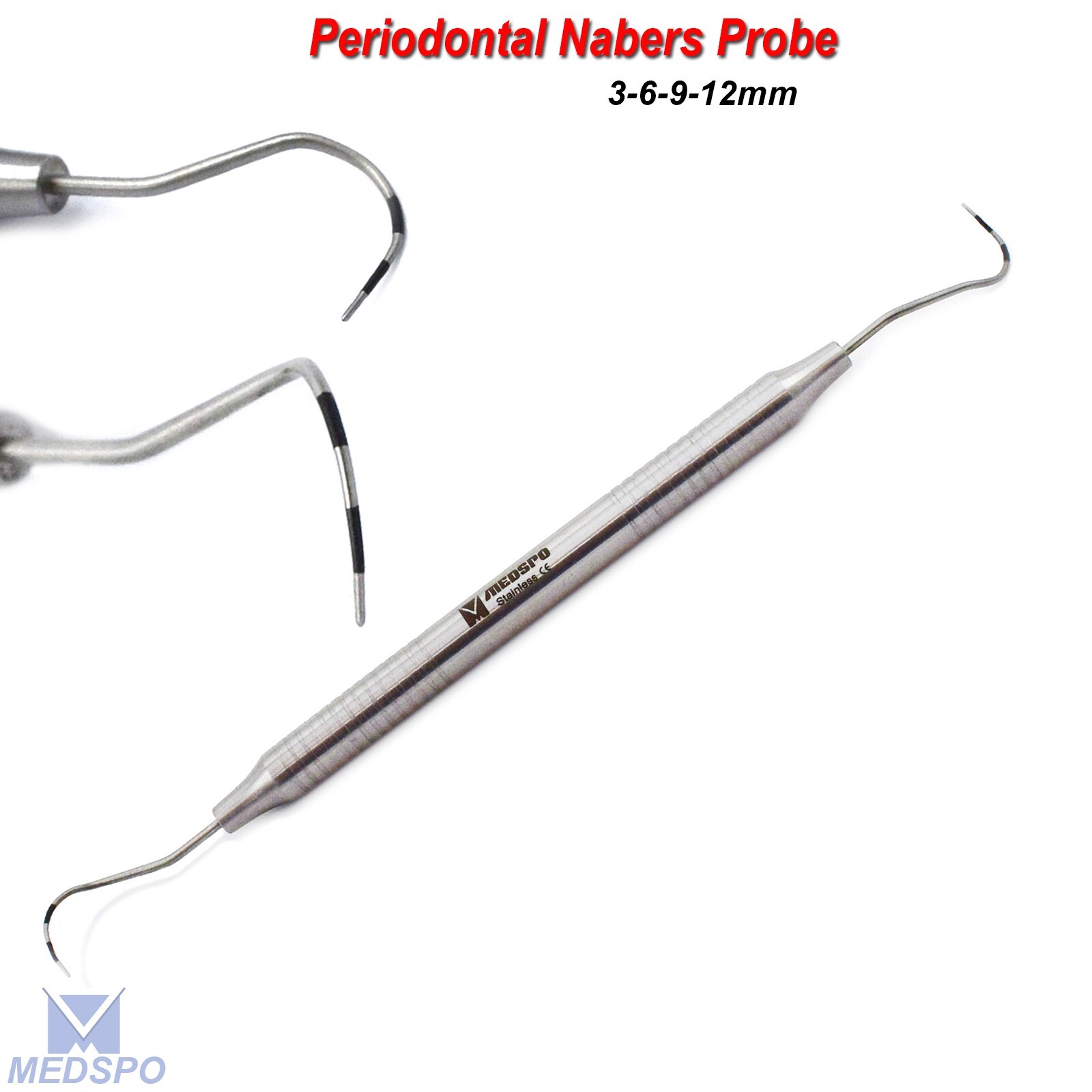 Nabers Probe #2N Dental Periodontal Color Coded Buccal Furcation Accessing Tools