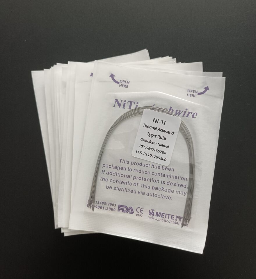 Dental Orthodontic Arcos Thermal Activated Niti Round Arch Wires Natural Form