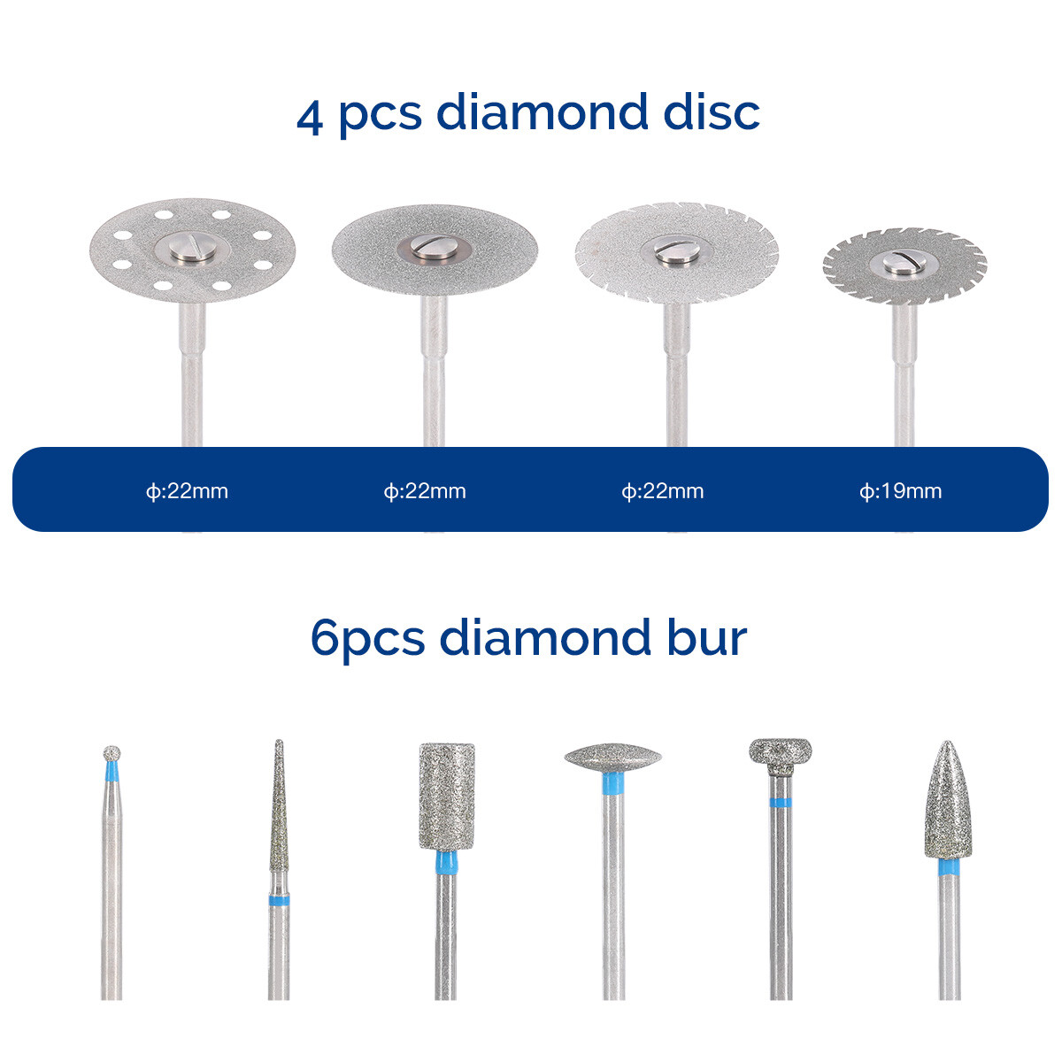 AZDENT Dental HP Polishing Burs Kit Dia.2.35mm For Composite Ceramic Polish
