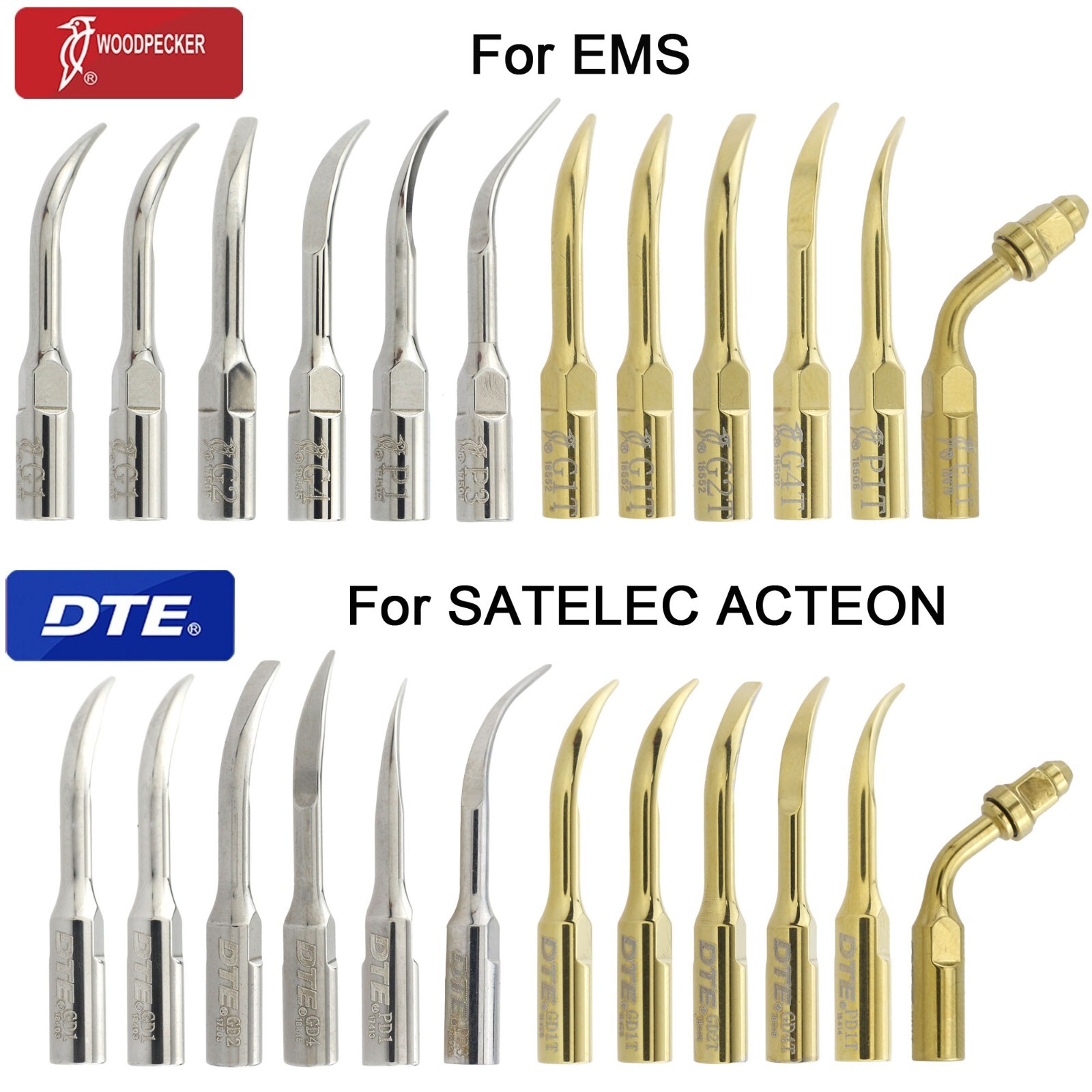 Woodpecker Dental Ultrasonic Scaler UDS-N2 N3 DTE V2 V3 LED Handpiece Piezo Tips