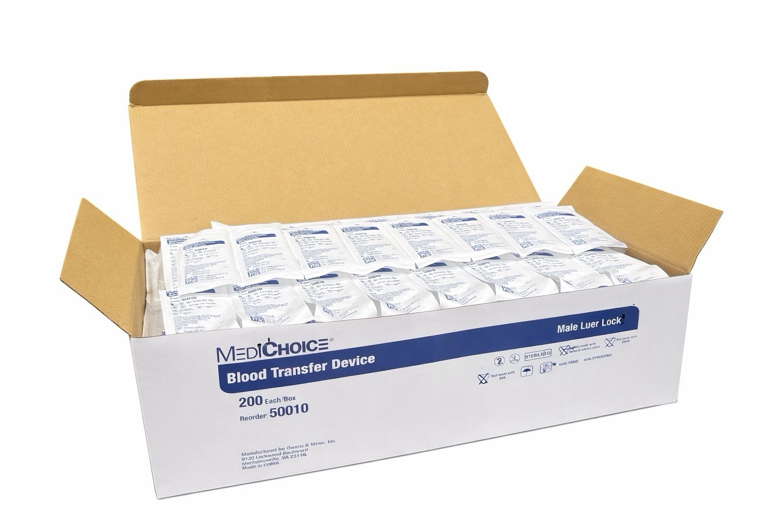 MediChoice Transfer Device – Male Luer Lock – 200/Box – REF 50010
