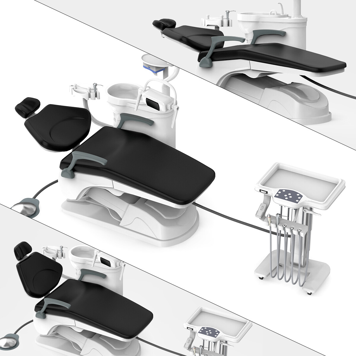 Portable Dental Mobile Unit with Air Compressor scalers Curing/Dental Unit Chair