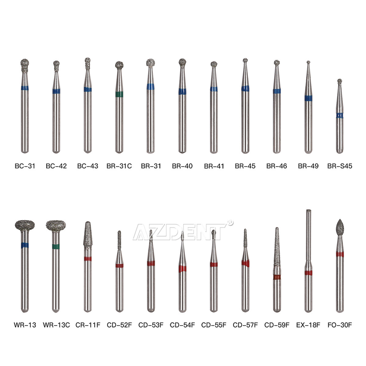 5pcs Fresas de diamante Dental para agarre de fricción de pieza de mano de alta