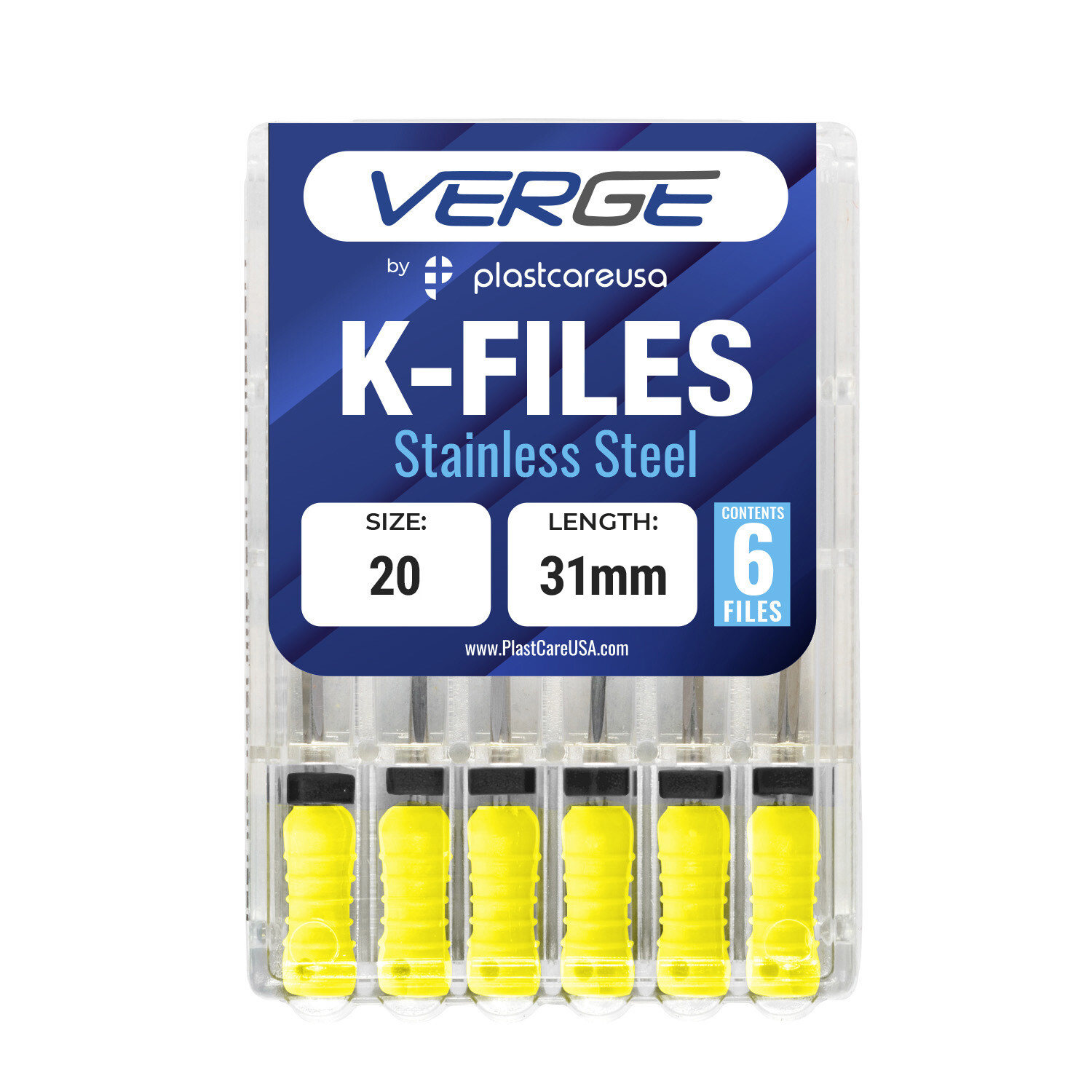 Size 20 31 mm Endo K-Files, Endodontic Dental K Files (Premium Stainless Steel)