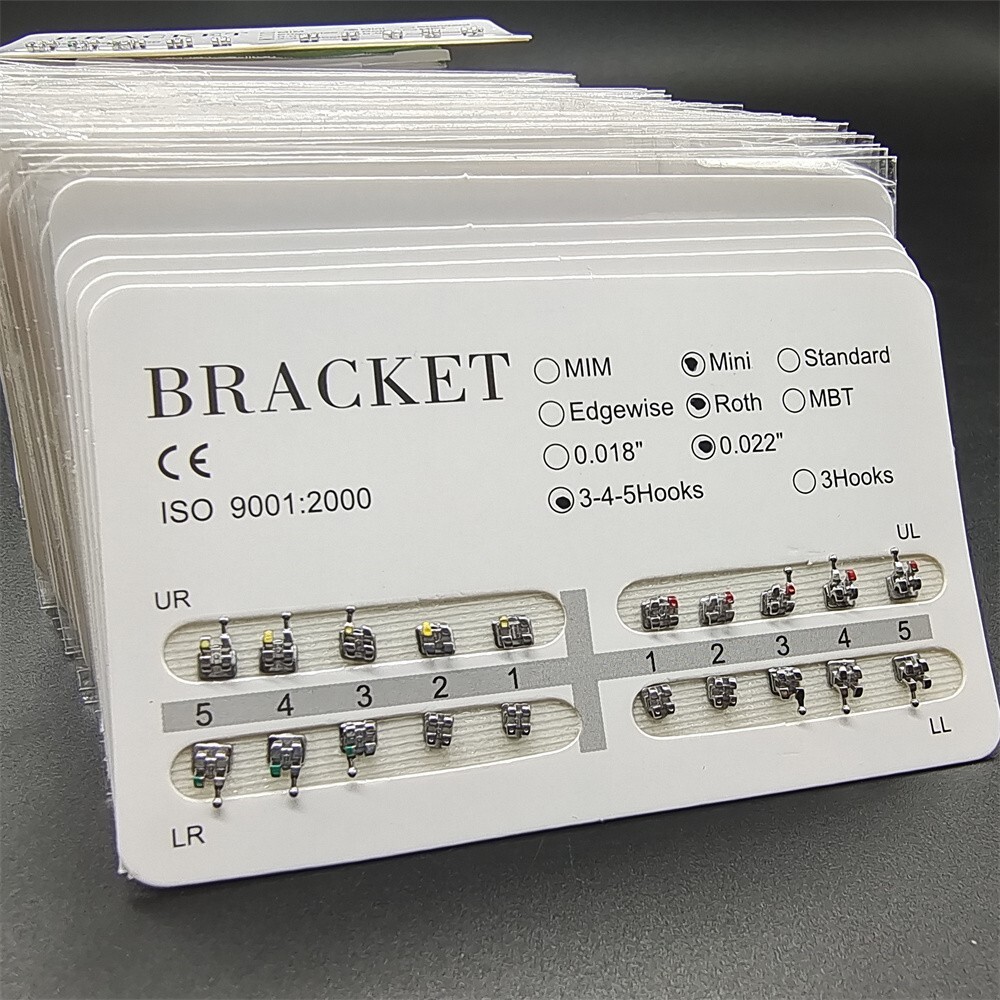 20Packs Dental Fake Brackets Metal Mesh Base Mini Roth 022 345 Bondable White