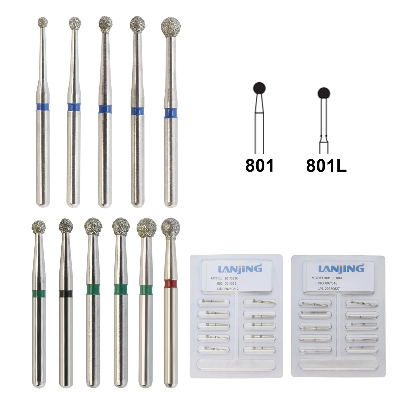 Diamond Burs Dental Zirconia Cutter Diamond Bur FG Football Round End Taper Pear