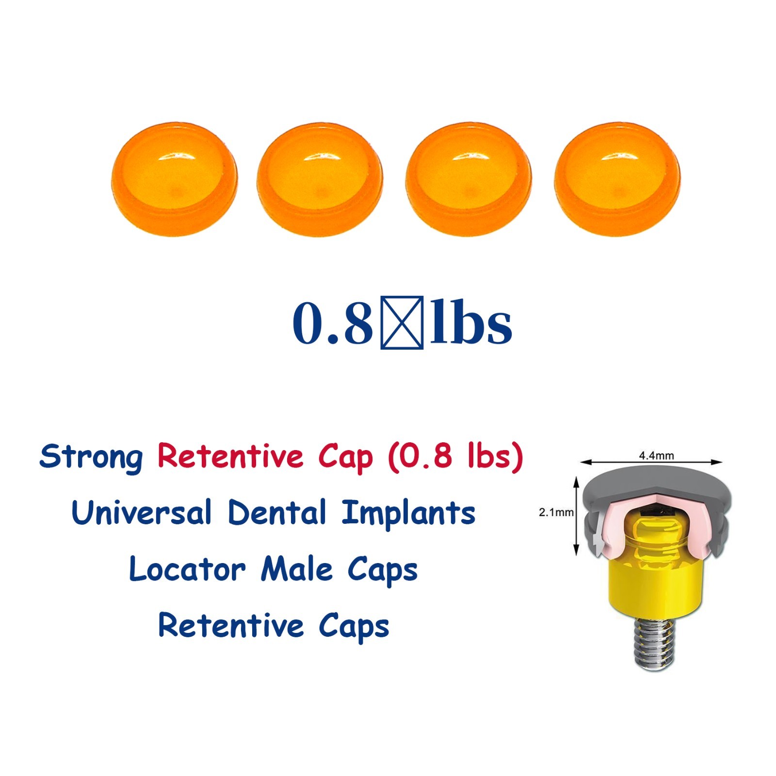 Locator Abutment for Hiossen ET DIO UF/Snucone Regular Overdenture Retention Cap