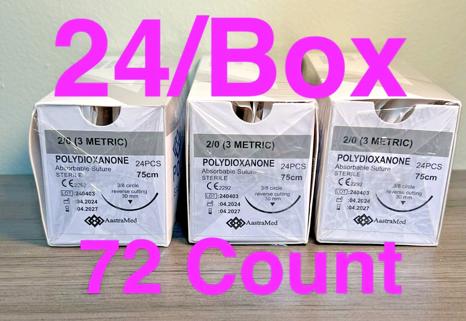 2/0 PDS/PDO 72ct Veterinary Surgical Suture Polydioxanone monofilament Dental