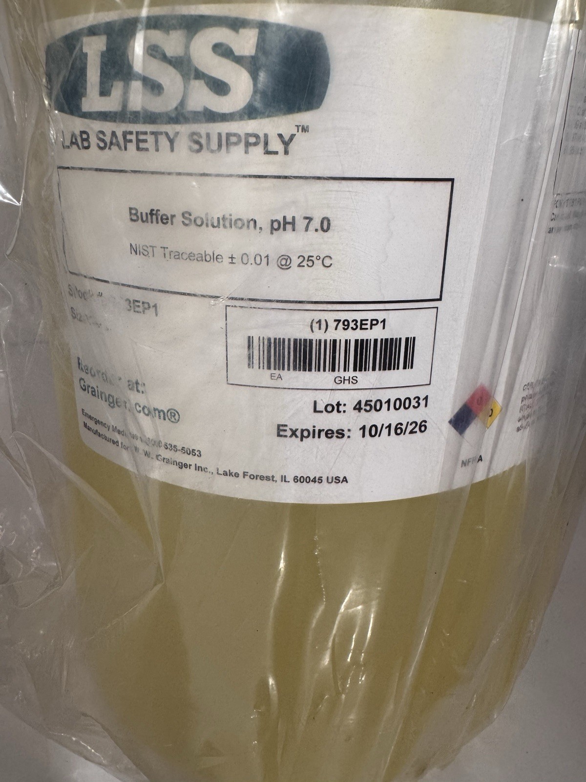LSS 793EP1 Yellow Buffer Solution, Ph 7.0, 4 Liter Bottle 793EP1 New