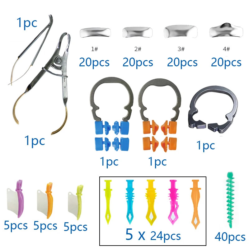 Dental Matrix Bands Clamp Ring Adaptive/Diamond Wedges Pliers Fit Palodent V3