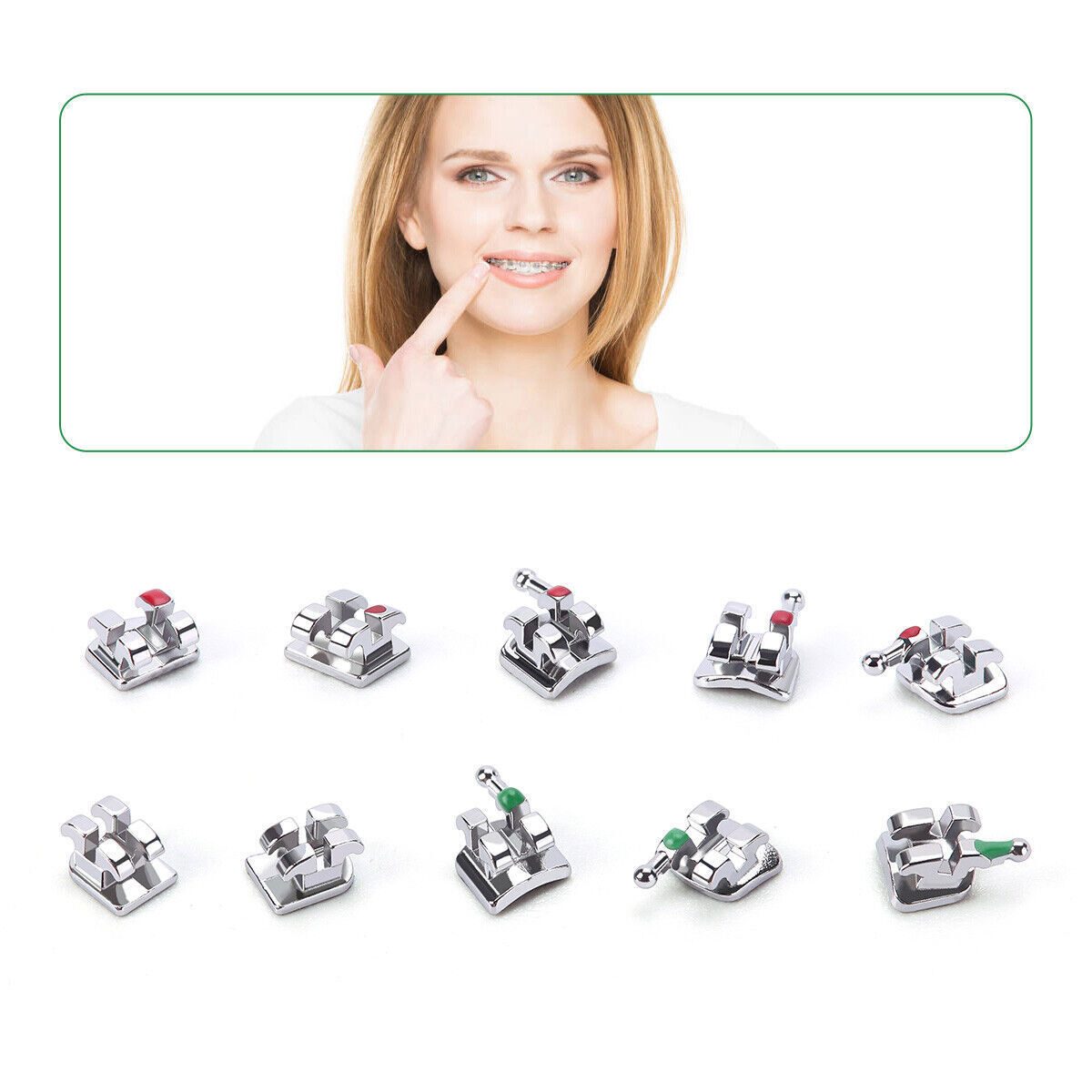 Dental Orthodontic Braces Monoblock Brackets Mini Roth/MBT 018/022 Hooks 3/345