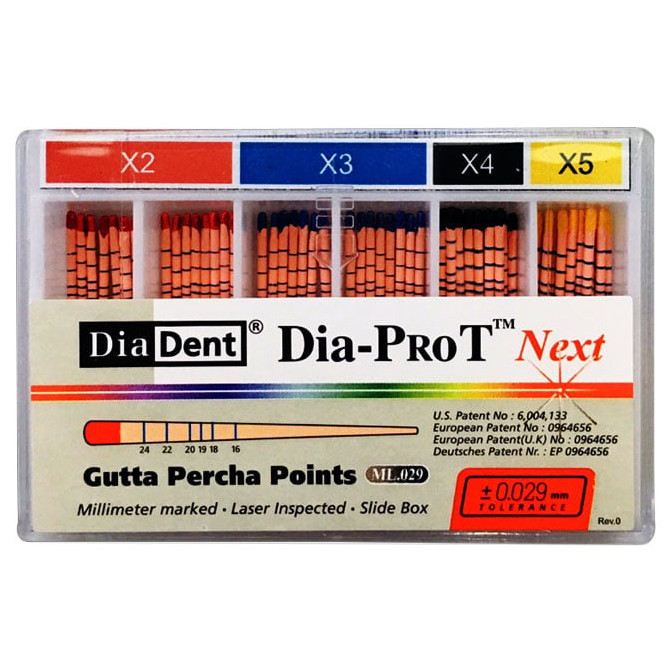 Endodontic Dia-PRO T NEXT Gutta Percha – Spill Proof By DiaDent (60/Pk)