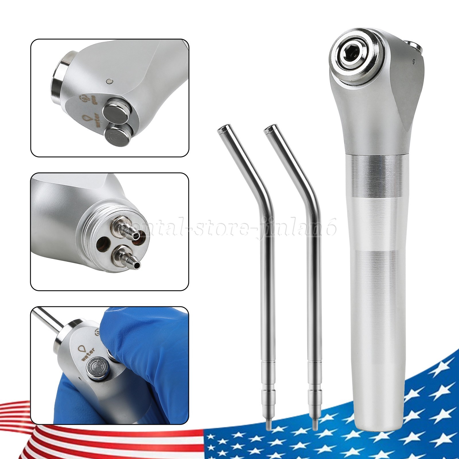 Dental Air Water Spray Triple Syringe Solid Alloy /Plastic Nozzles/Tips/Tubes US
