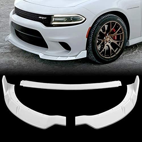 3PCS Front Bumper Lip Kit for 2015-2023 Dodge Charger RA Style Painted White