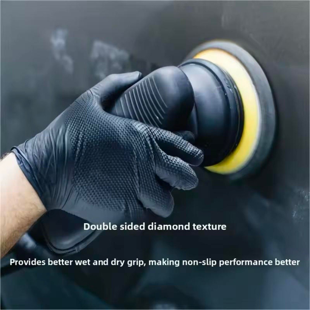 Heavy Duty Nitrile Gloves 8Mil Extra Thick Mechanic Home Garden Disposable Glove