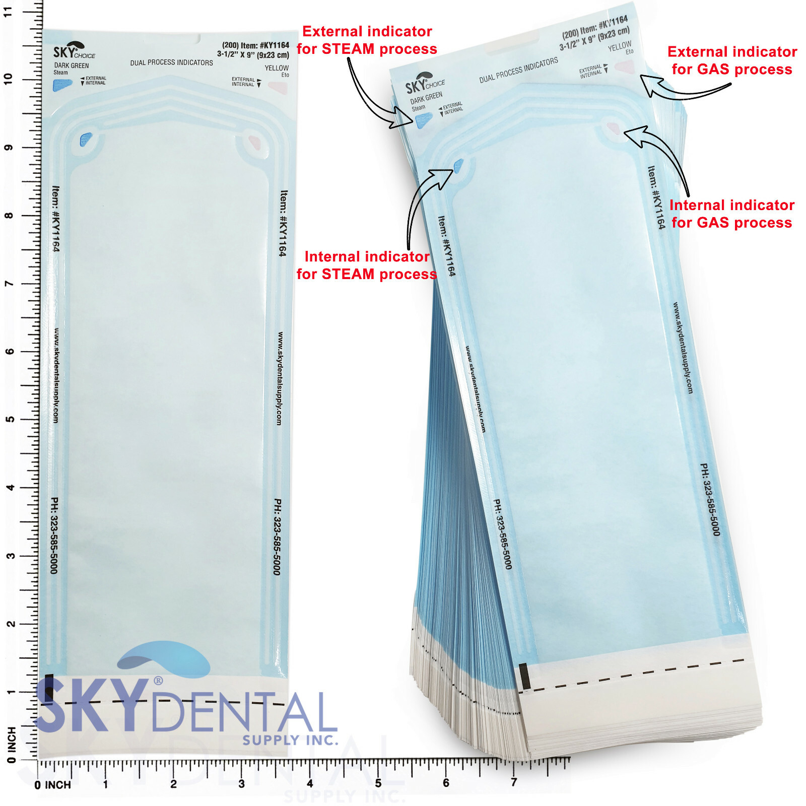 Sterilization Pouches- 3.5 ” x 10 ” Dental Medical Self Seal Pouch Bag 200 Bags