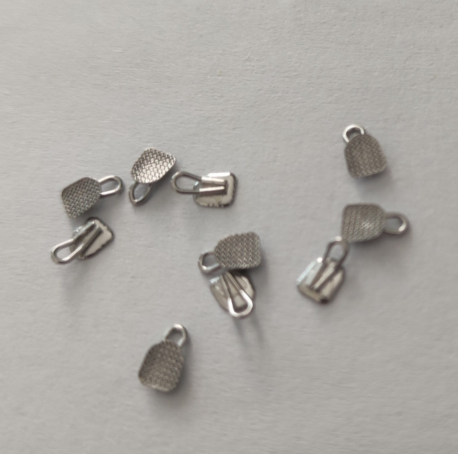 10 Packs 100pcs Dental Lingual Buttons With Traction Hook Rectangular Base