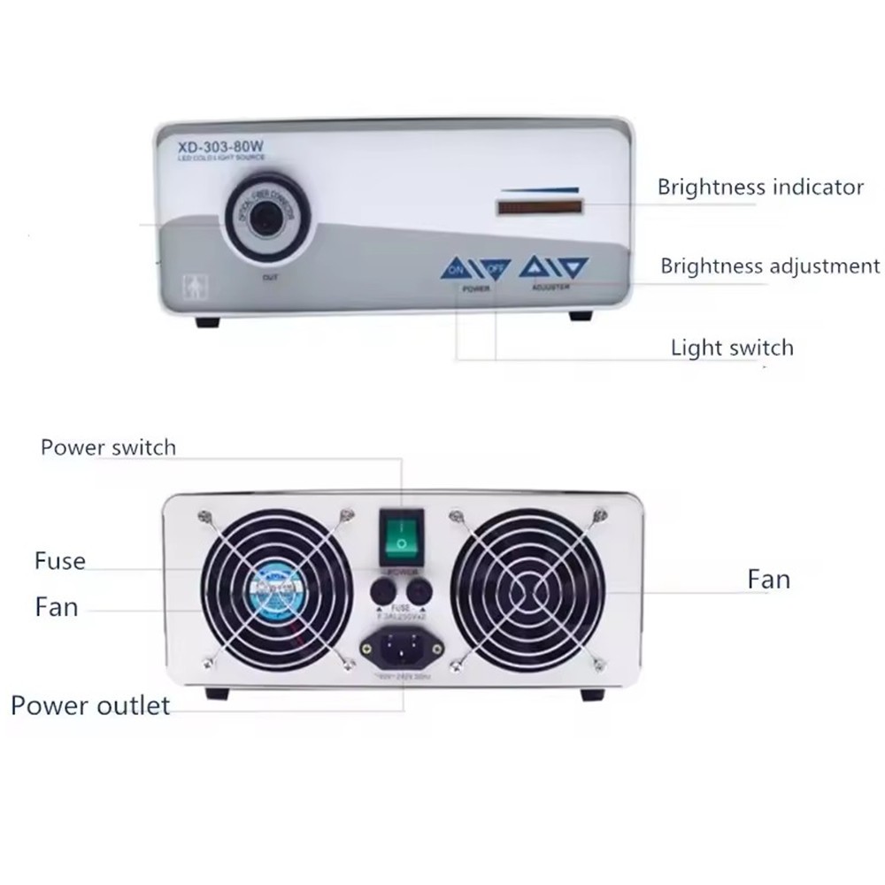80W LED Medical Cold Light Source Endoscopy Cold Light Source for Inspection