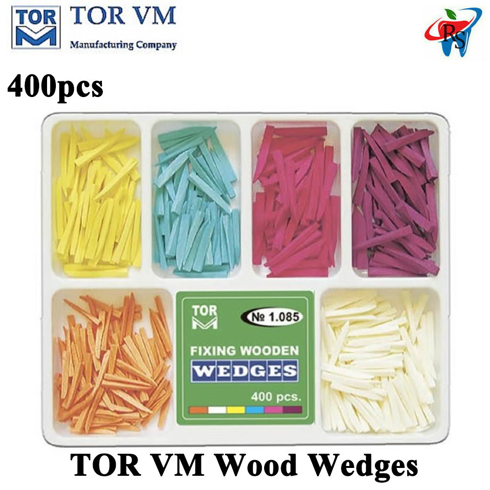 400pcs Dental TOR VM Assorted Fixing Wooden Wedges 6 Sizes Restoration
