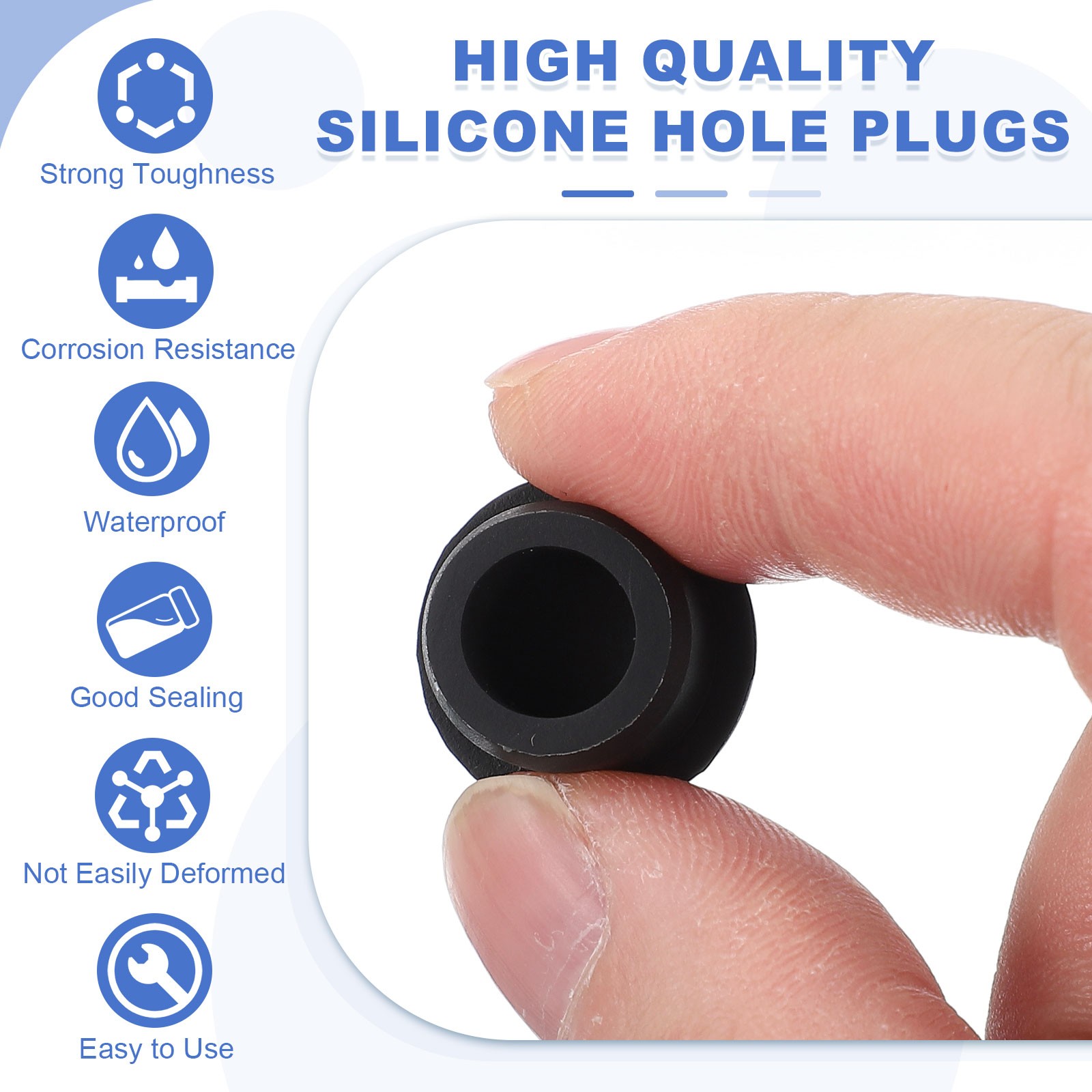 15 Pcs t Shaped Solid Silicone Stopper, Dia 14 Mm/0.55 Inch Rubber Hole Plugs