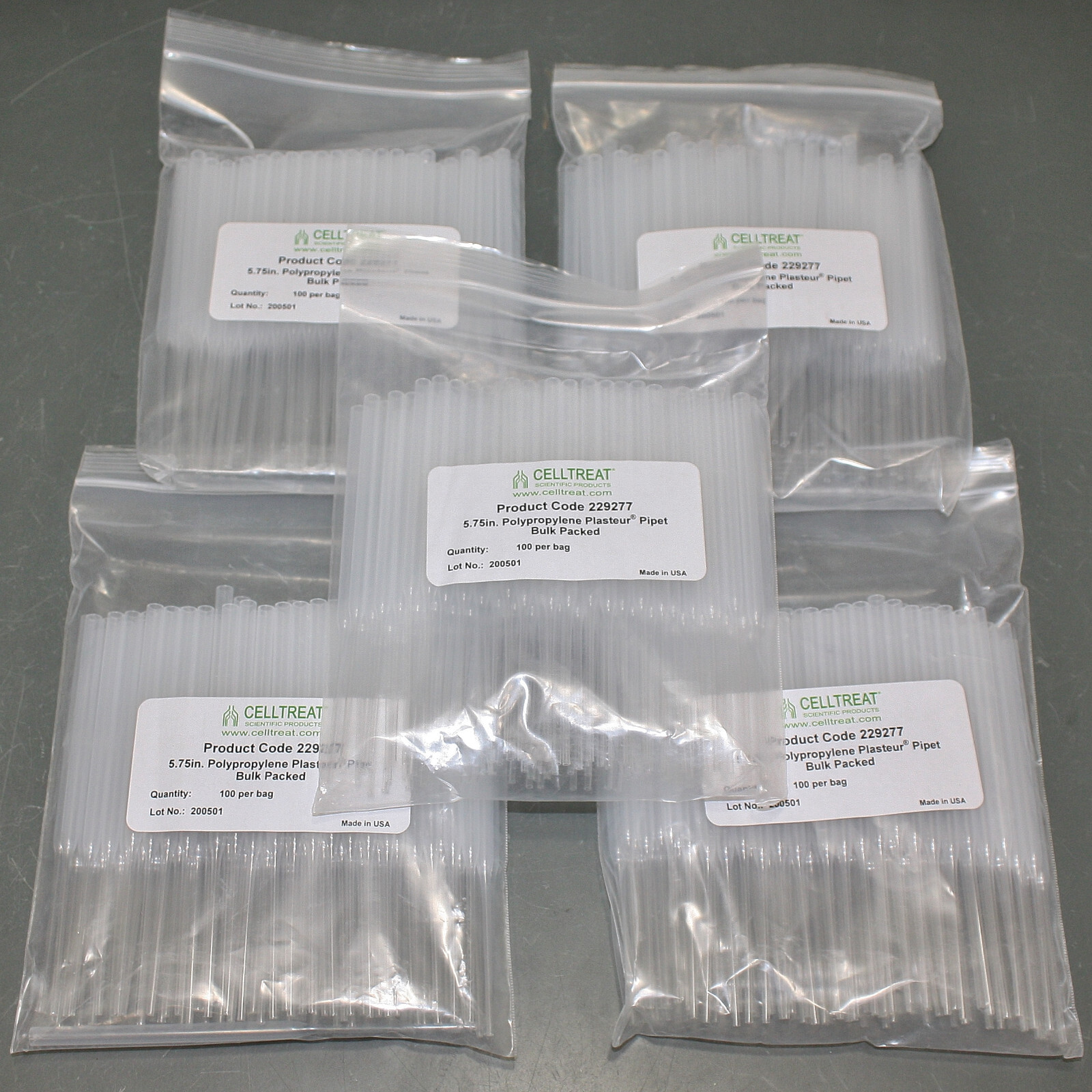 (500) LSS Celltreat Plasteur Pipette 229277, 5.75″ / 15.7 cm, Polypropylene