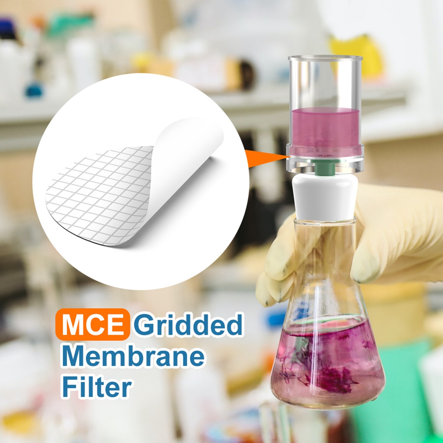 Simpure MCE Gridded Membrane Filter 47mm 0.45μm Sterile Mix Cellulose Ester