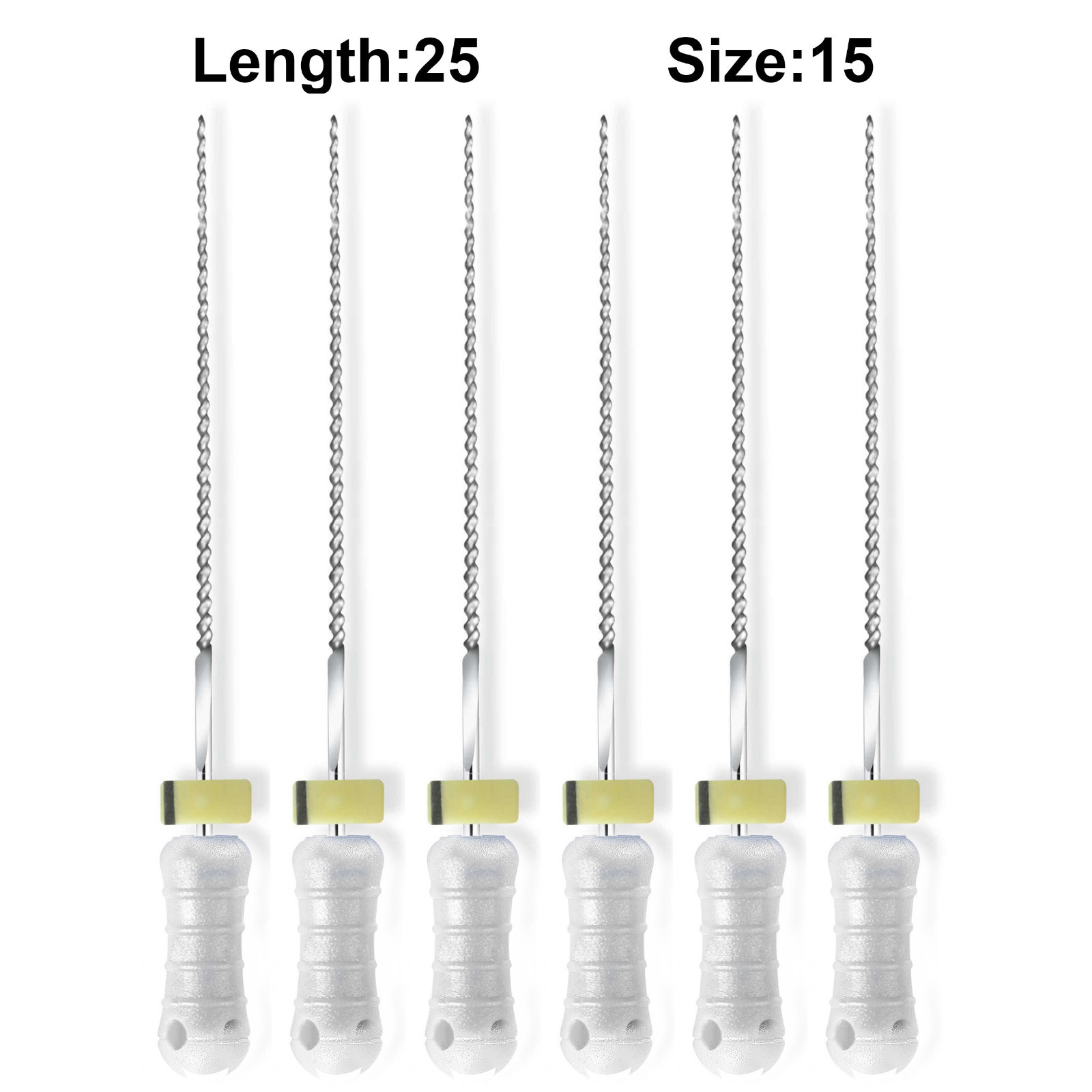Sky Choice K-Files – 25 mm Length, Size 15 White with Rubber Stopper 6/Pkg
