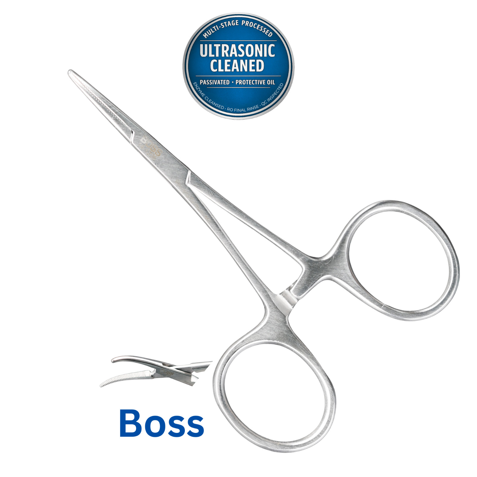 Boss 14-1226 Hartman Mosquito Forceps, Serrated, Delicate, Curved, 4″