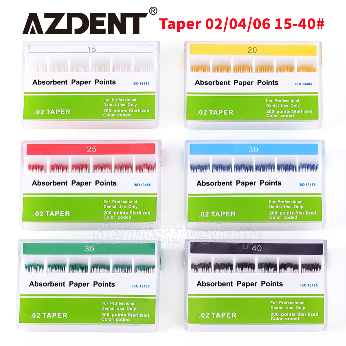 Dental Obturating Absorbent Paper Points 02/04/06 15-40# Endodontic Root Canal