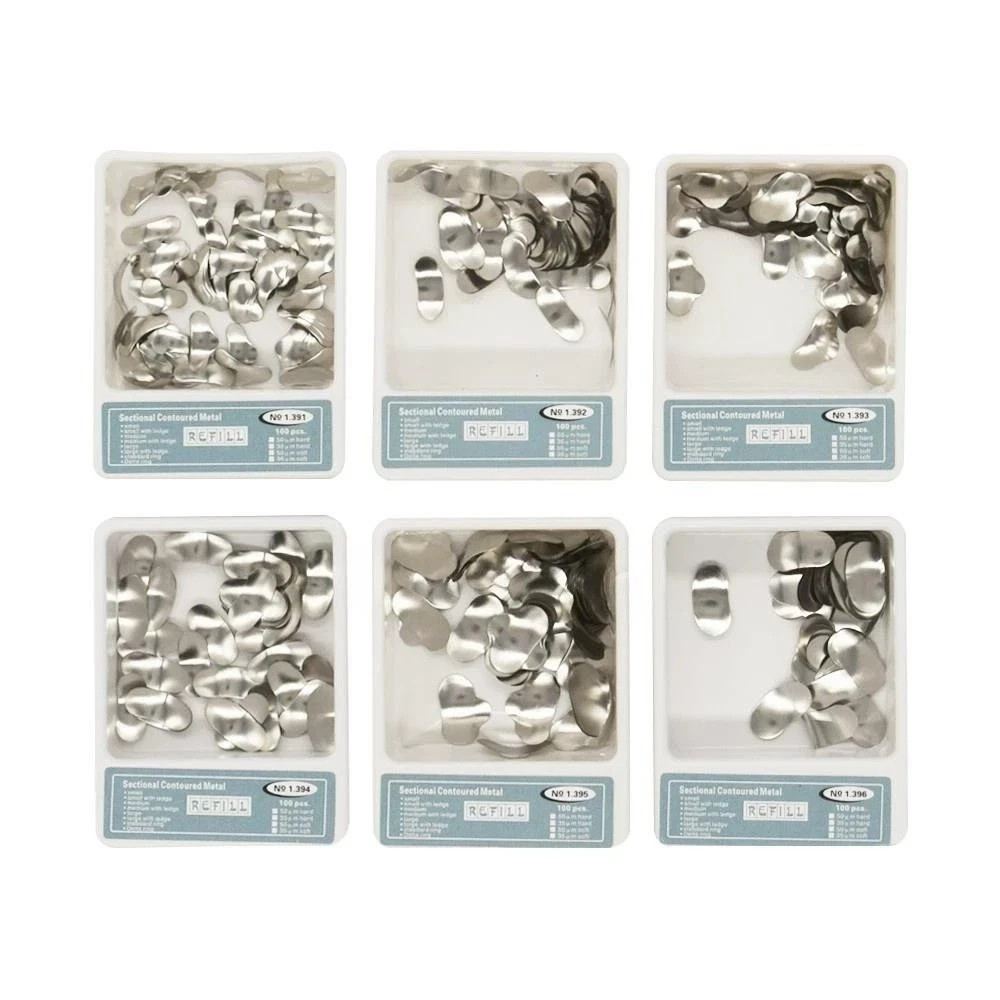 Dental Sectional Contoured Matrix Bands Ring/40 Add-On Wedges/Plier TOR VM