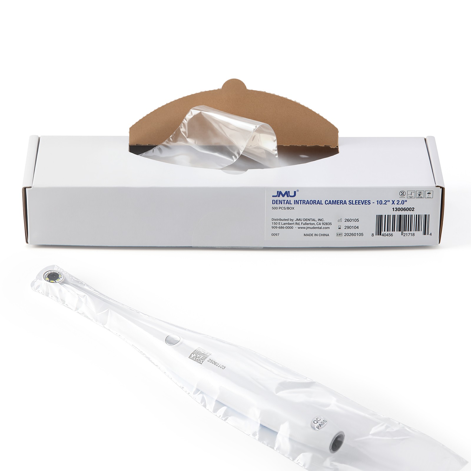 500PCS Dental Camera Sleeve Disposable Cover for Intraoral Camera 10.2×2＂