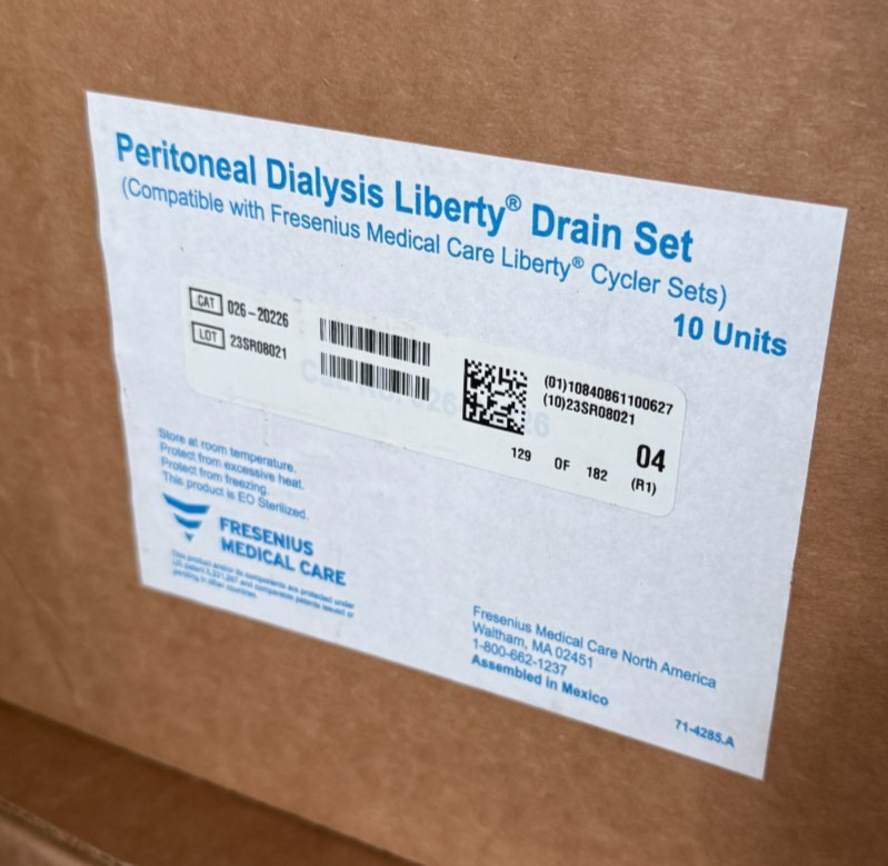 Box Of 7 Sealed Sets (Open Box) Peritoneal Dialysis Liberty Drain Set 026-20226