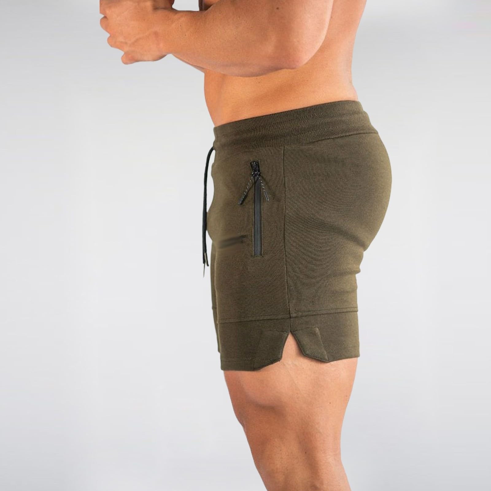 Generic Shorts-Men Casual Summer Mens Zipper Pocket Slim Fit Workout Shorts