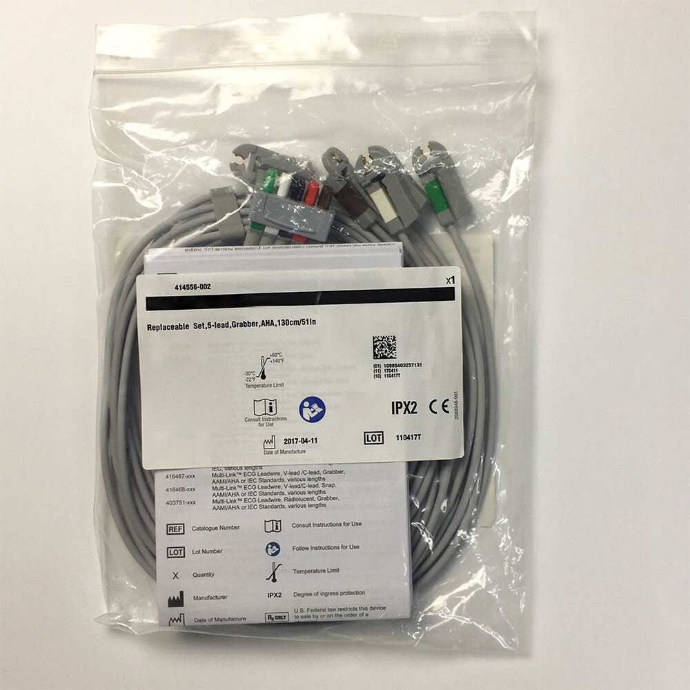 Adult 5 Lead Cable 414556-002 Replace 412681-002 For GE