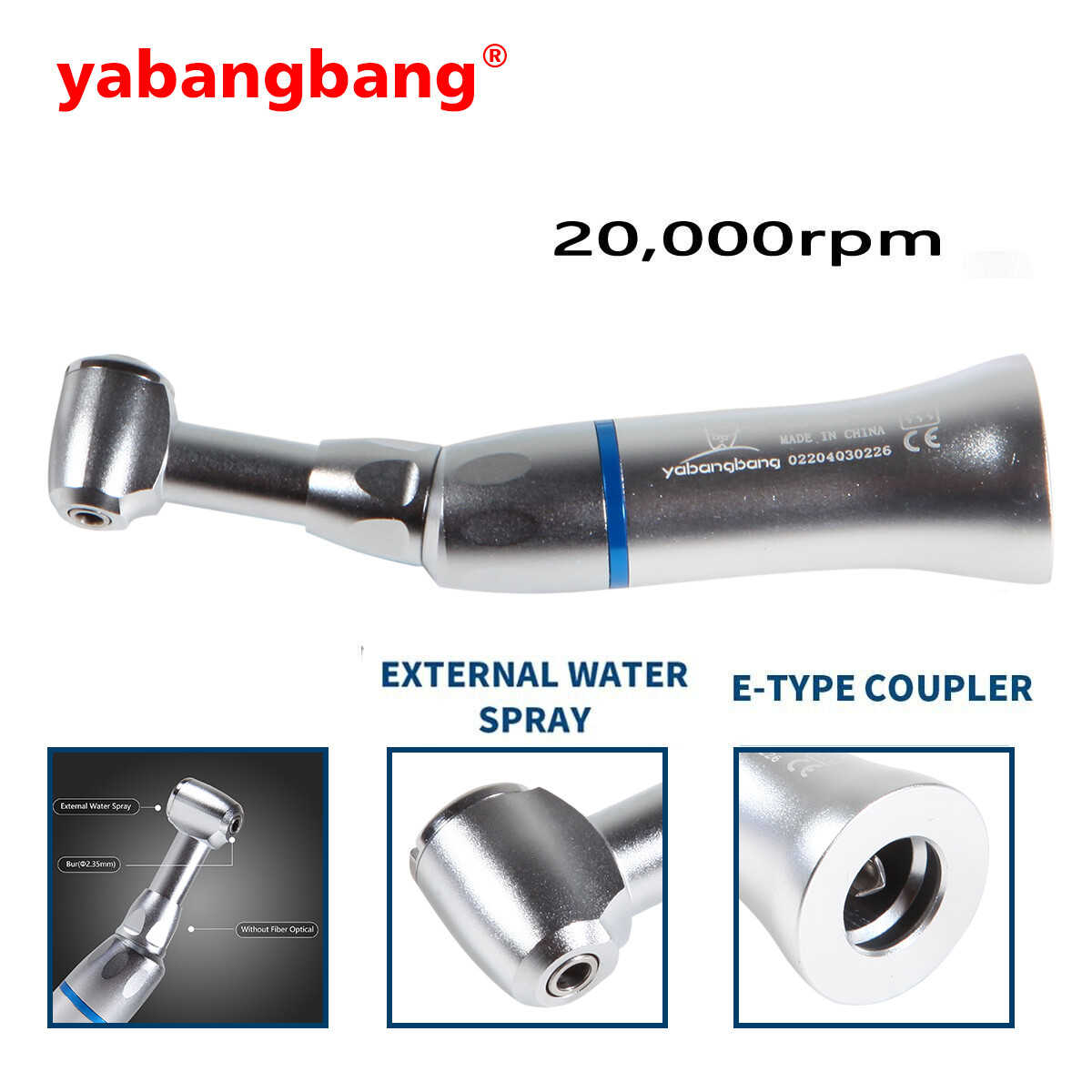 NSK Style Dental Slow Low Speed Contra Angle Handpiece Push Button Attach E-Type