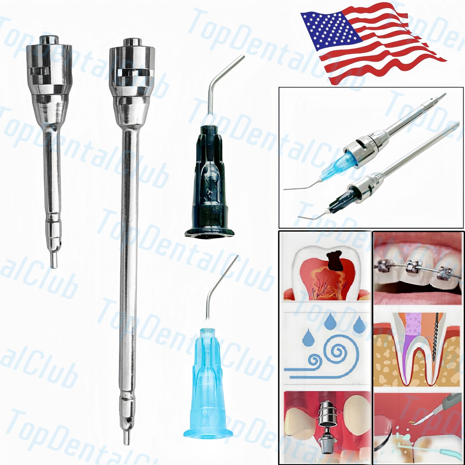 2Set Dental Sybronendo Stropko Kerr Style Air Water Syringe Irrigation Tips 3Way