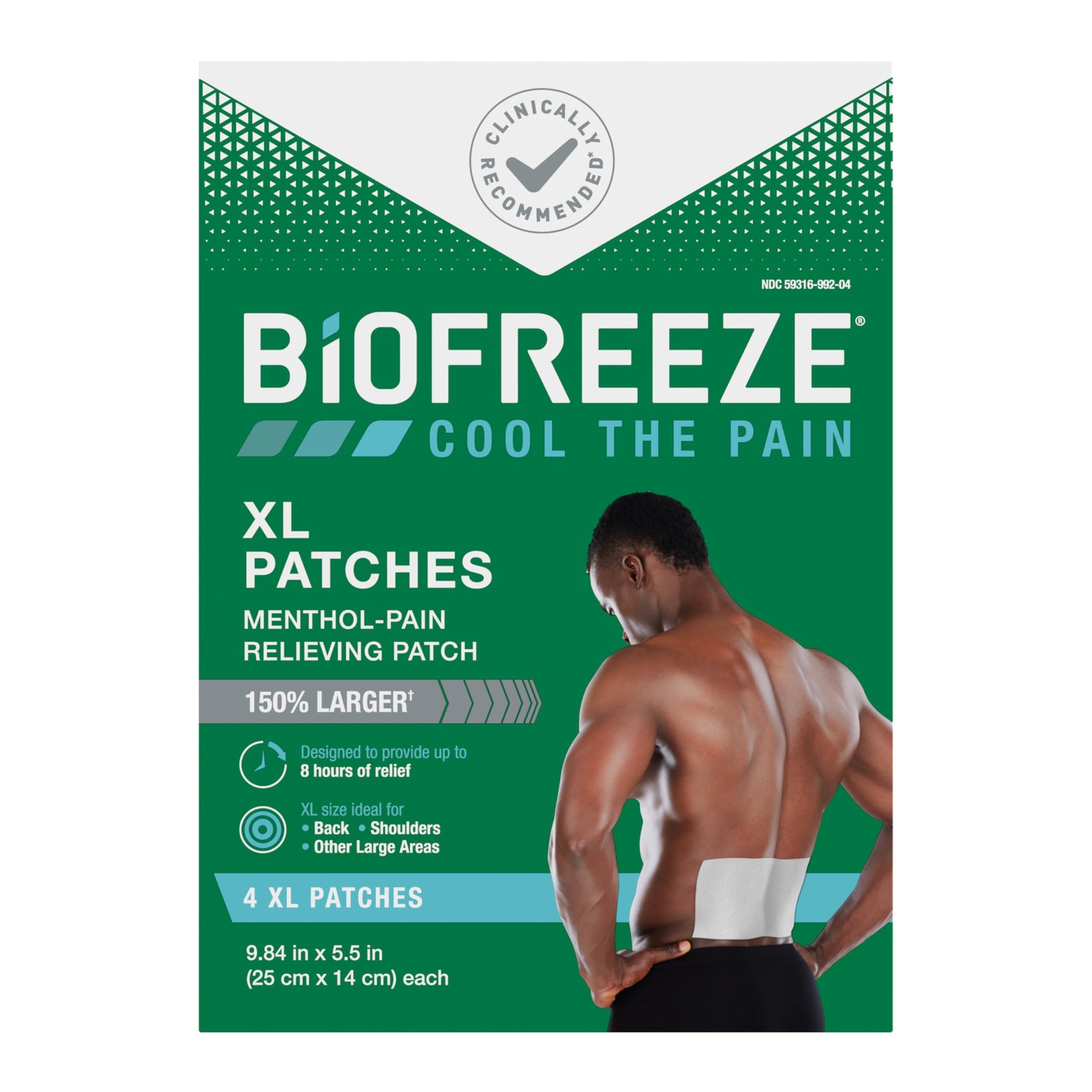 Biofreeze XL Pain Relief Patches – Menthol for Back, Neck, Knee, Shoulder Pain