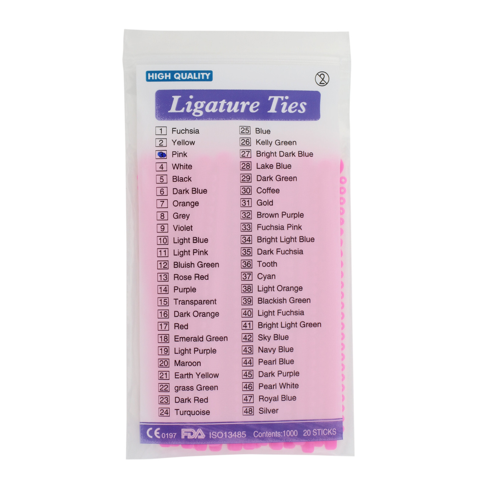 1000pcs Dental Orthodontic Ligature Ties Braces Elastic Rubber Ligas Ortodoncia