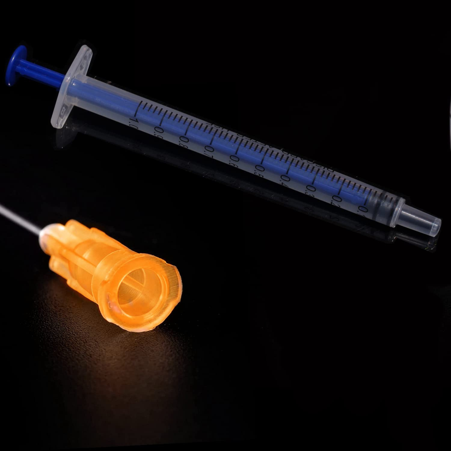 100 Pack 1ml/cc Luer Slip Syringes with Caps, Individually Sealed for Labs & Cra
