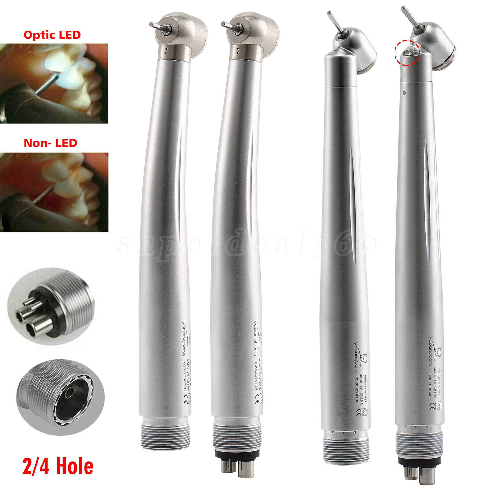 Dental (LED) Surgical High Speed Handpiece 45° Degree Turbine 2/4Hole for NSK OR