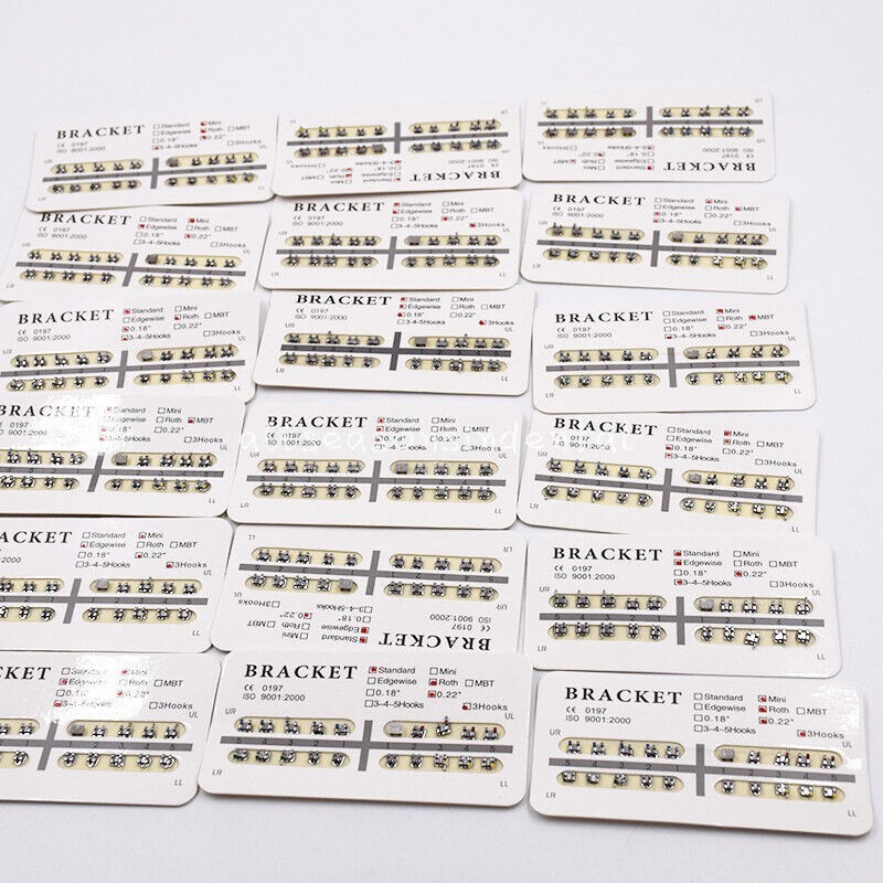 Dental Orthodontic Metal Brackets Braces .022 Hooks 345 Mini/Standard MBT/Roth