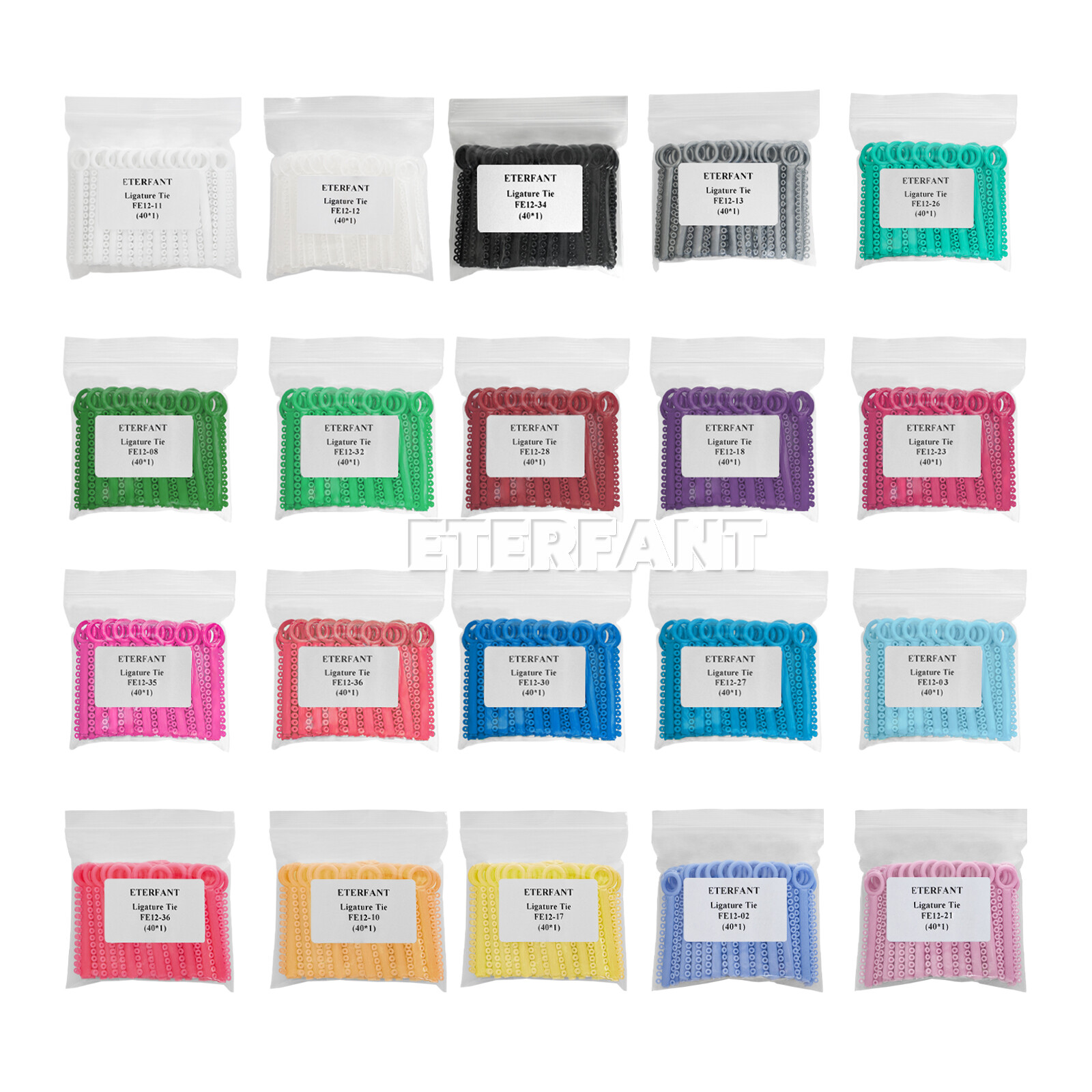 ETERFANT 1040PCs Dental Ortho Elastic Ligature Ties Rubber Bands/Buccal Tubes