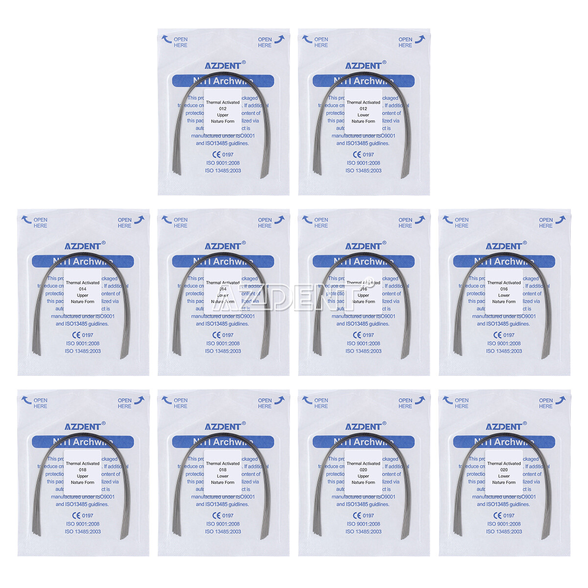 Dental Orthodontic Niti Thermal Activated Round Arch Wire Natural AZDENT