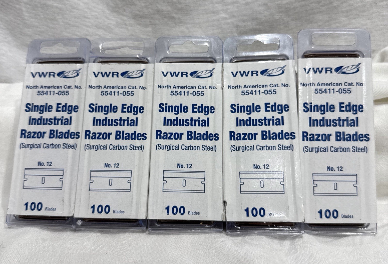 QTY 500 VWR Single Edge Industrial Razor Blades No 12 Surgical Carbon Steel