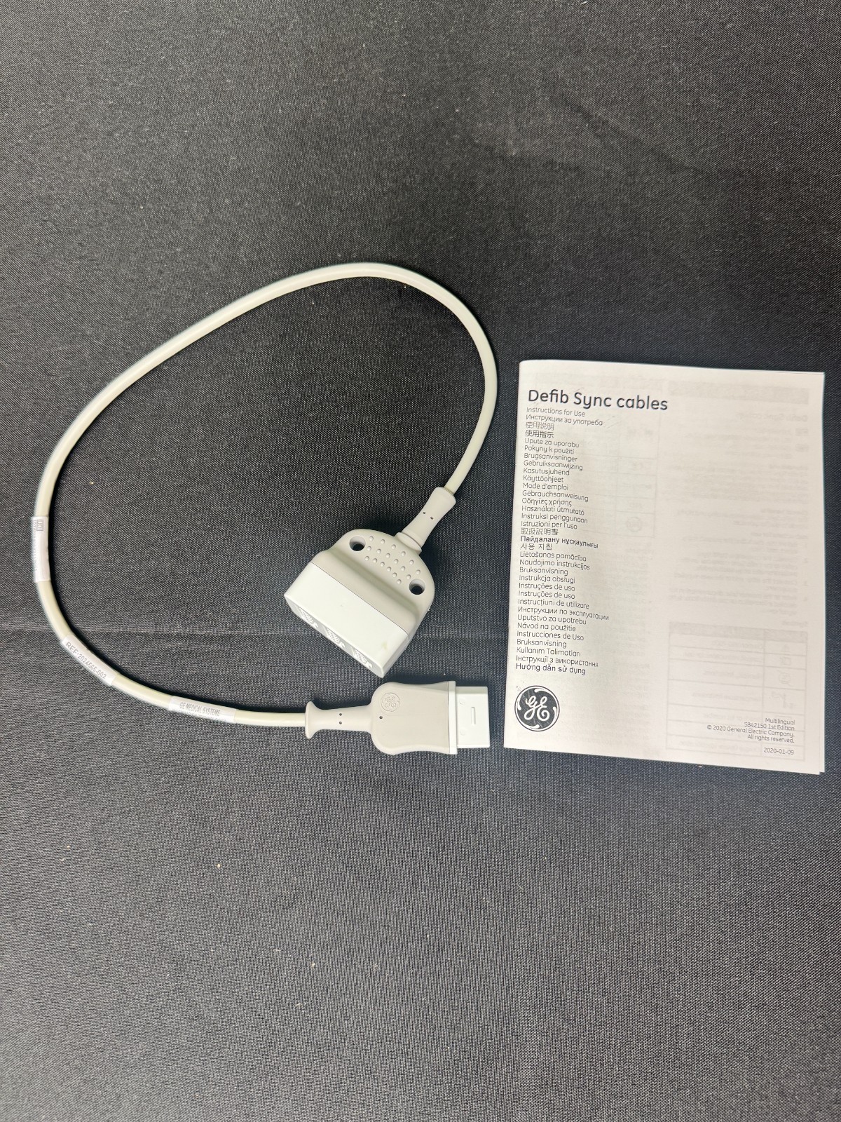 GE MEDICAL REF 2024565-002, Defib Sync Cable DS1 3-Way Splitter NEW in Packaging