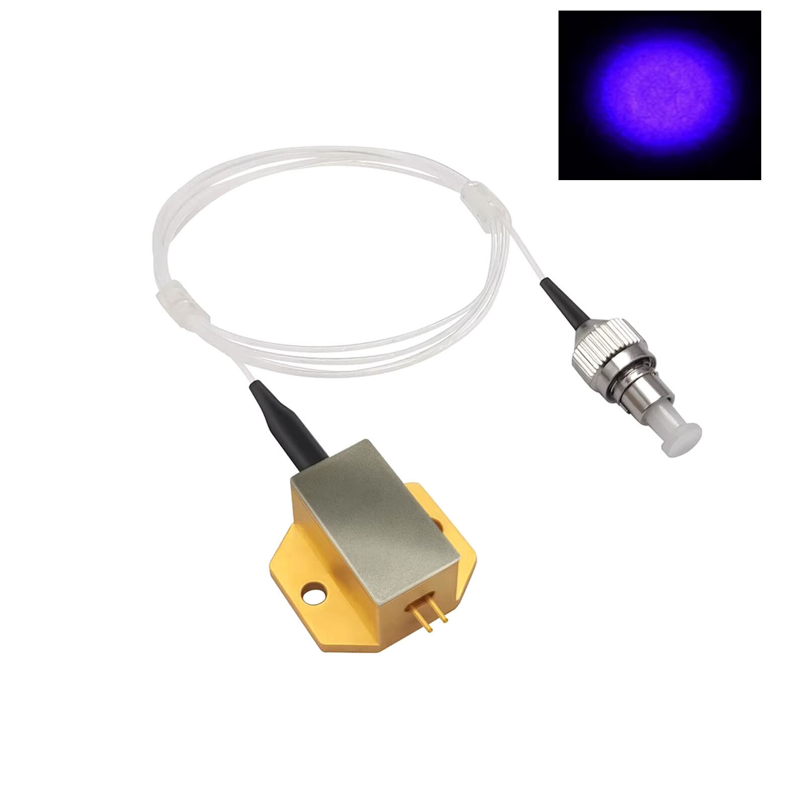 Non-Pluggable Blue 470nm 3400mW 100um Multimode Fiber Coupled Laser Module