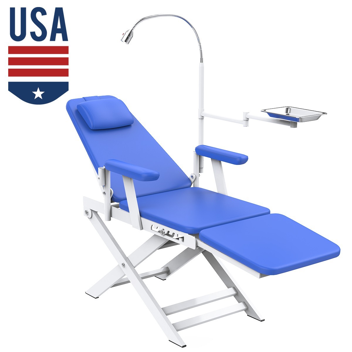 Dental Delivery Unit Air Compressor Suction Syringe 4Holes /Portable LED Chair