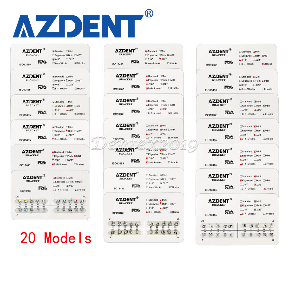 Dental Orthodontic Brackets Braces Mini /Standard Roth /Edgewise /MBT 018 022 AZ
