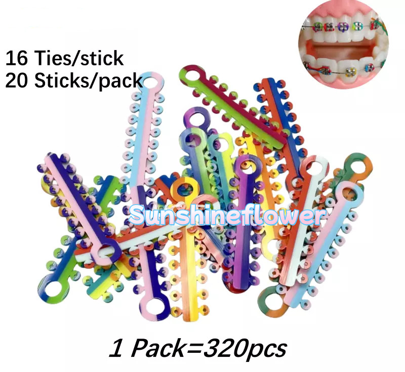Dental Orthodontics Ligature Ties Elastic Rubber Bands Mixed Color 4 Types
